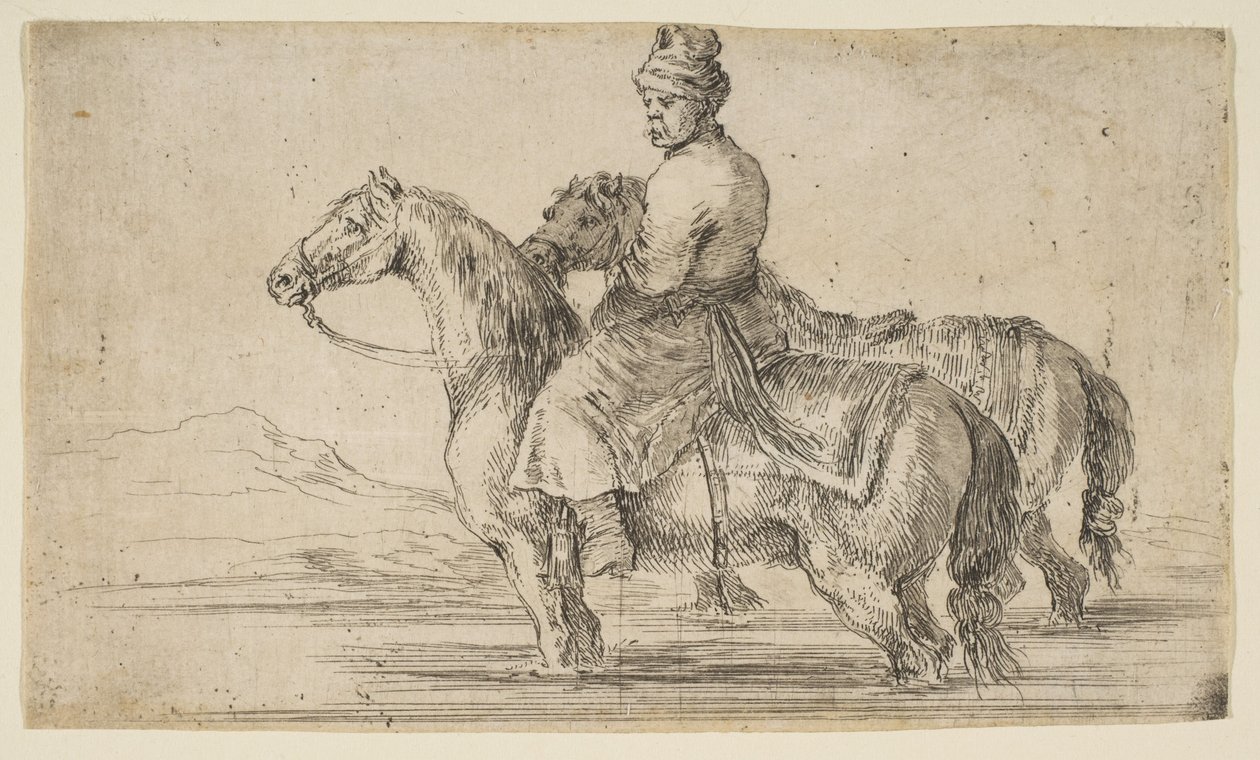 Polske brudgom badeheste, ca. 1662. af Stefano della Bella