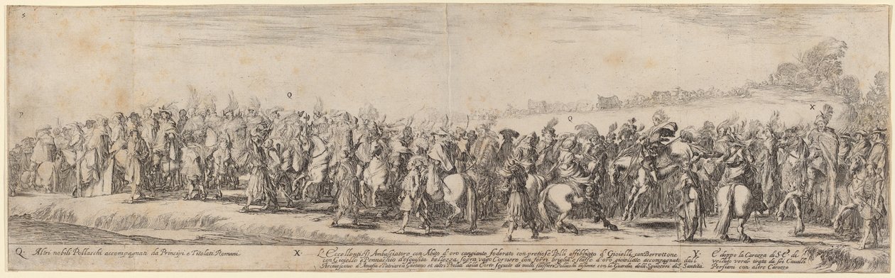 Polske adelsmænd, Hans Excellence Ambassadøren og hans Vogn, 1633. af Stefano della Bella