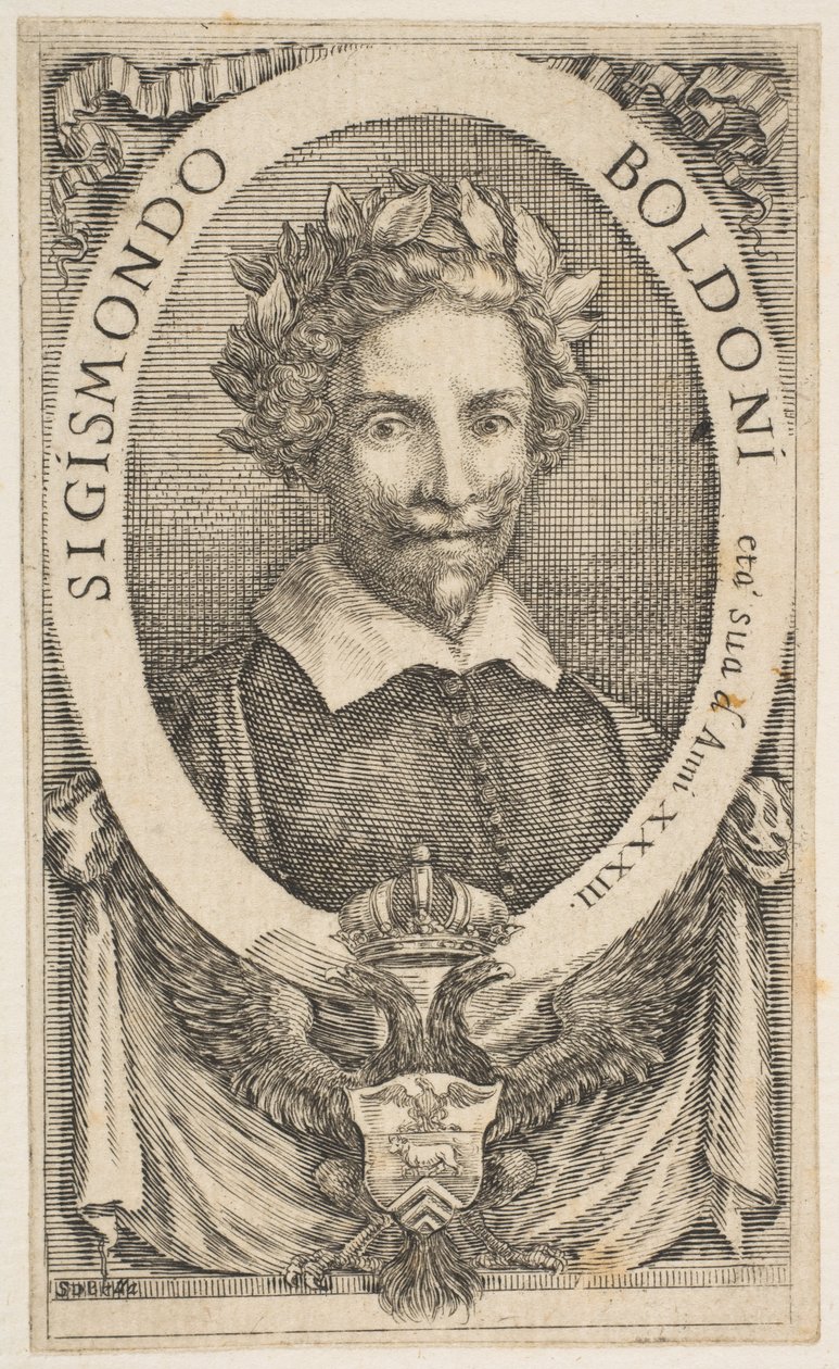 Portræt af digteren Sigismond Boldoni, 1656. af Stefano della Bella