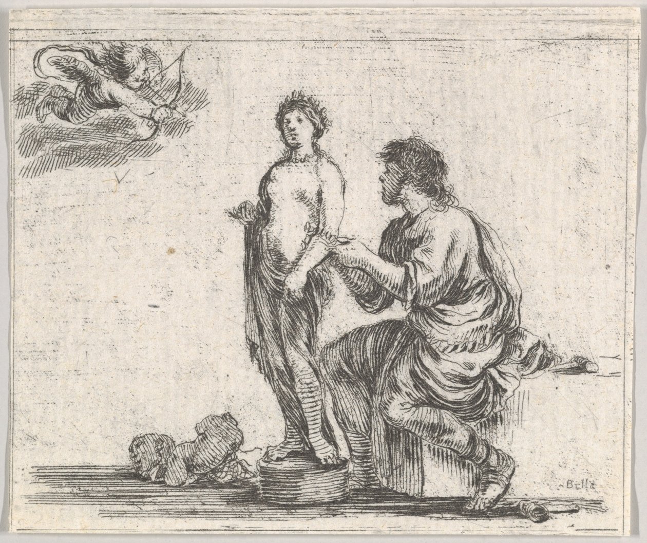Pygmalion, fra Game of Mythology Game of Mythology, 1644. af Stefano della Bella