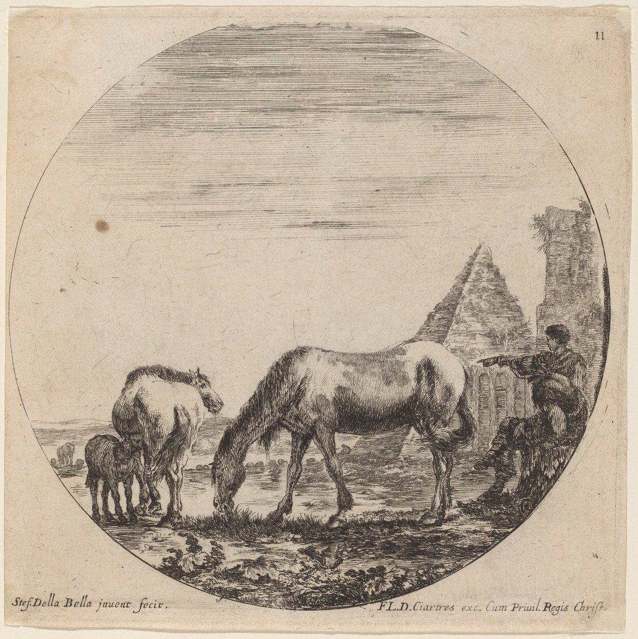 Caius Cestius pyramide af Stefano della Bella