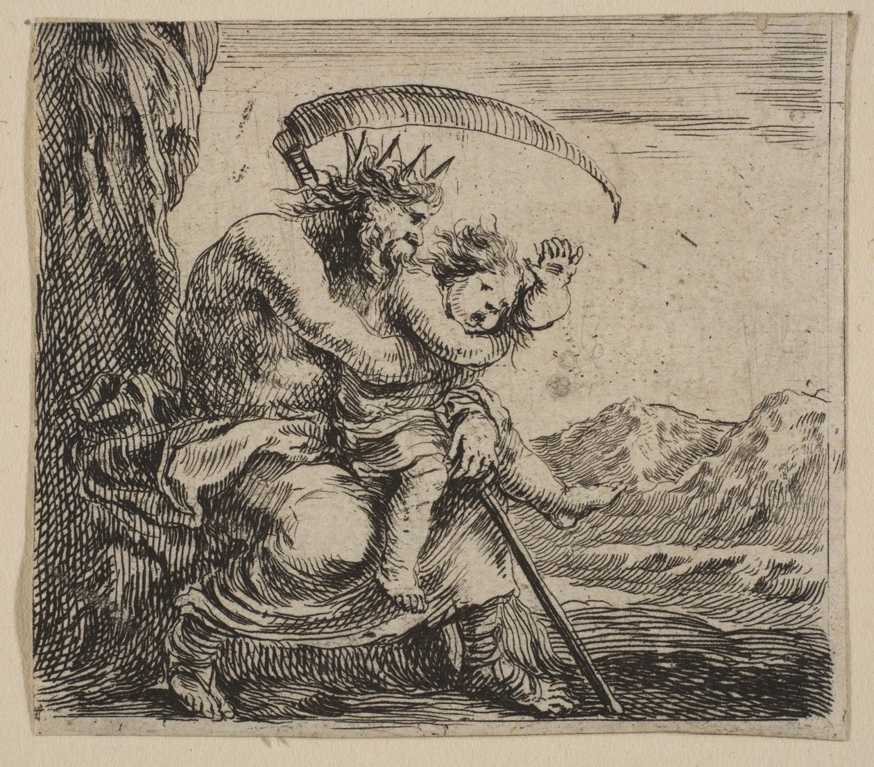 Saturn, fra Game of Mythology Game of Mythology, 1644. af Stefano della Bella