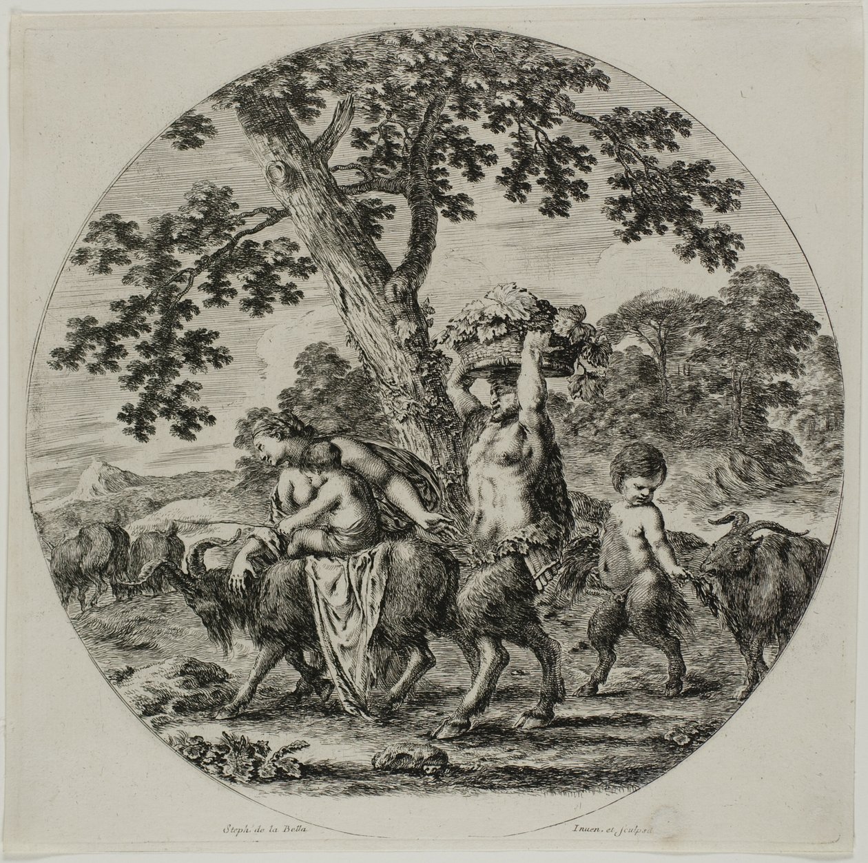 Satyr-familievandring af Stefano della Bella