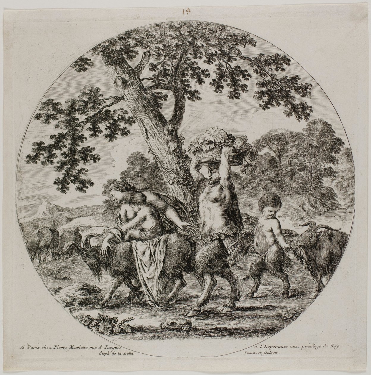 Satyr-familievandring af Stefano della Bella