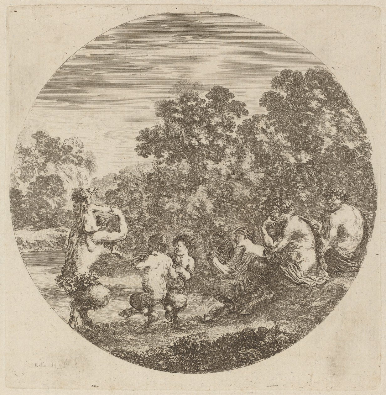 Satyrer og Faun af Stefano della Bella