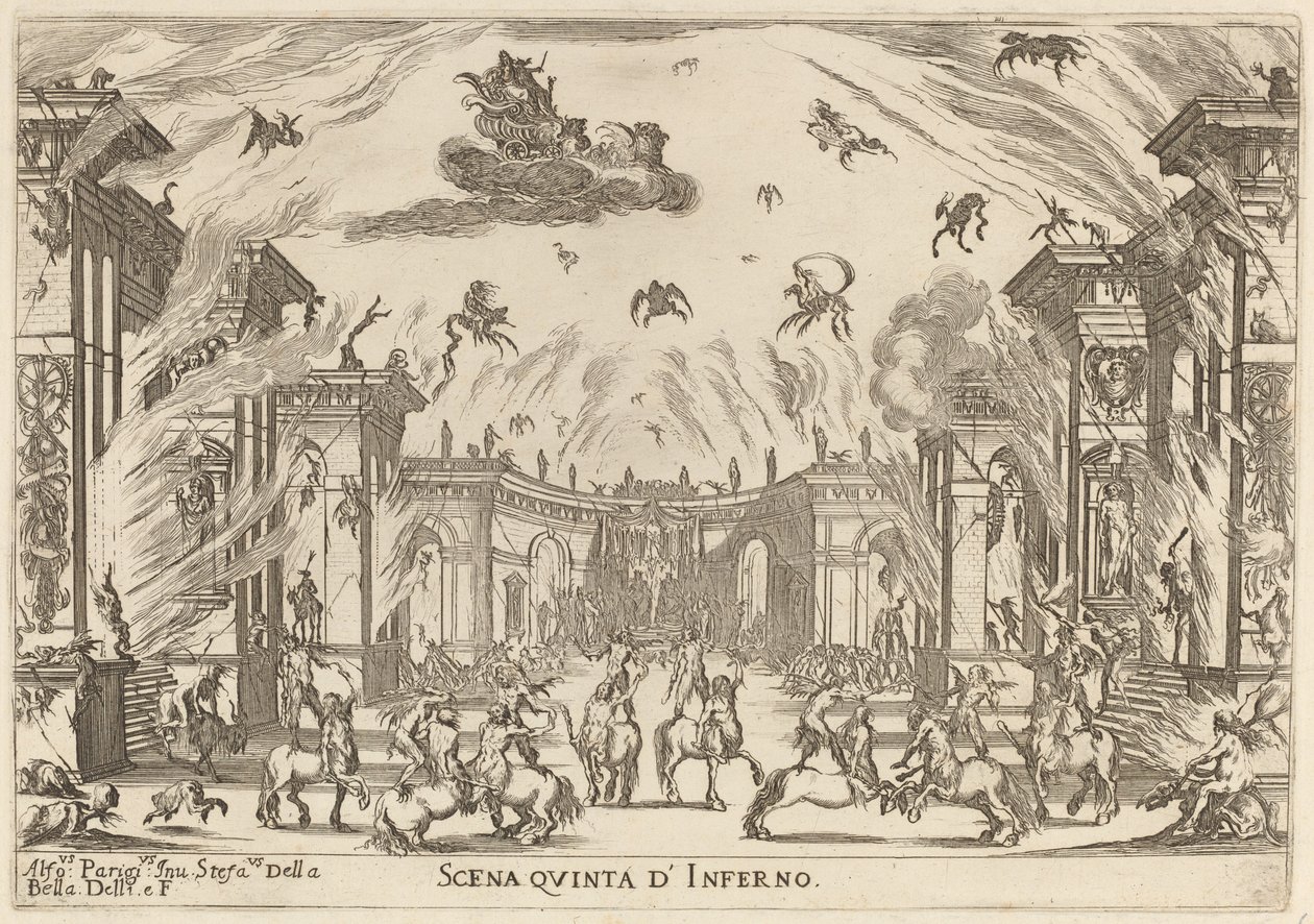 Femte scene af helvede af Stefano della Bella