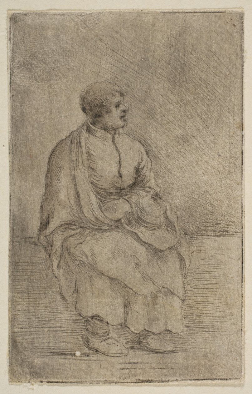 Siddende Kirke, ca. 1662. af Stefano della Bella