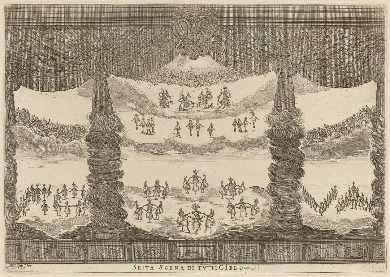 Sjette scene af hele himlen af Stefano della Bella