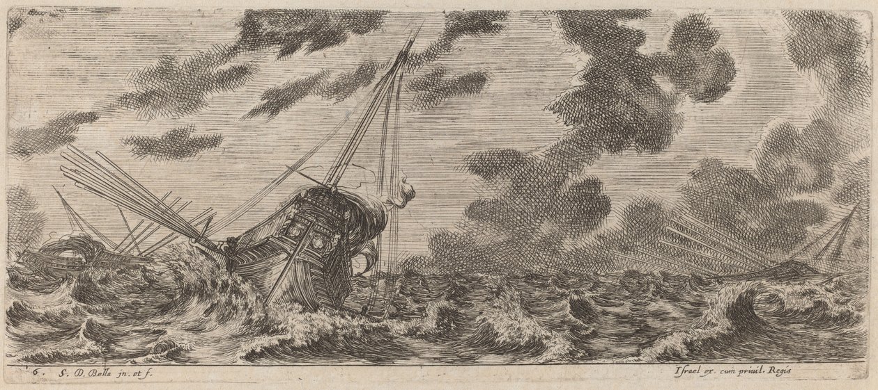 Skib i Tempest af Stefano della Bella