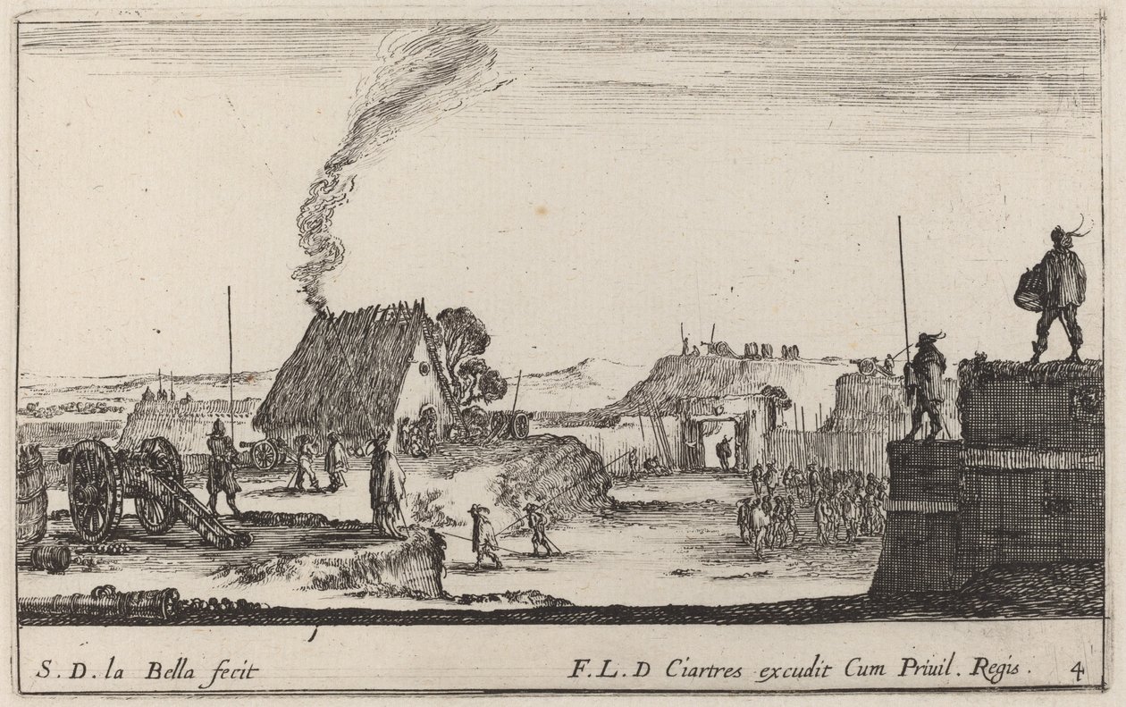 Soldat spiller tromme, ca. 1641. af Stefano della Bella