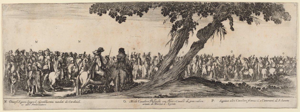 Spanske herrer, polske og franske ryttere, 1633. af Stefano della Bella