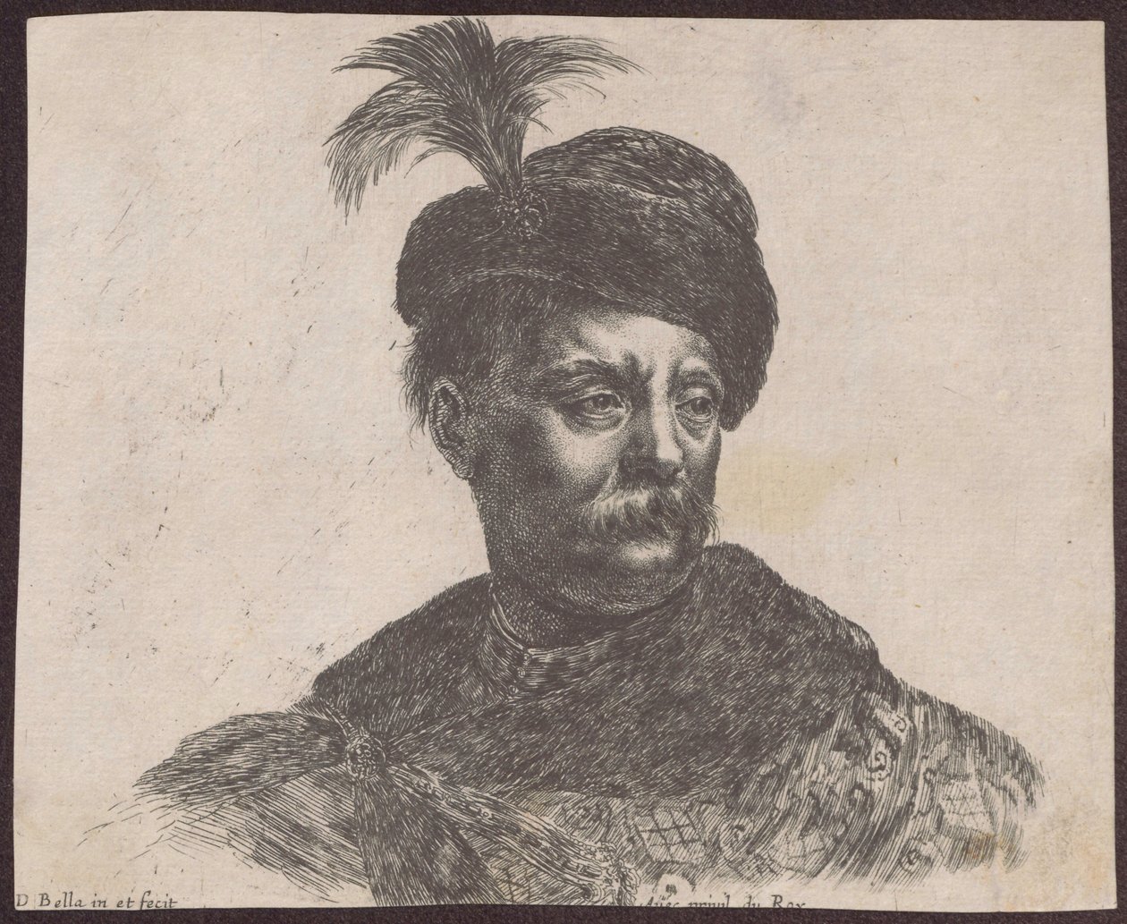 Studie af en polsk adelsmand i form af et brystbust, fra serien »Principii del disegno« af Stefano della Bella