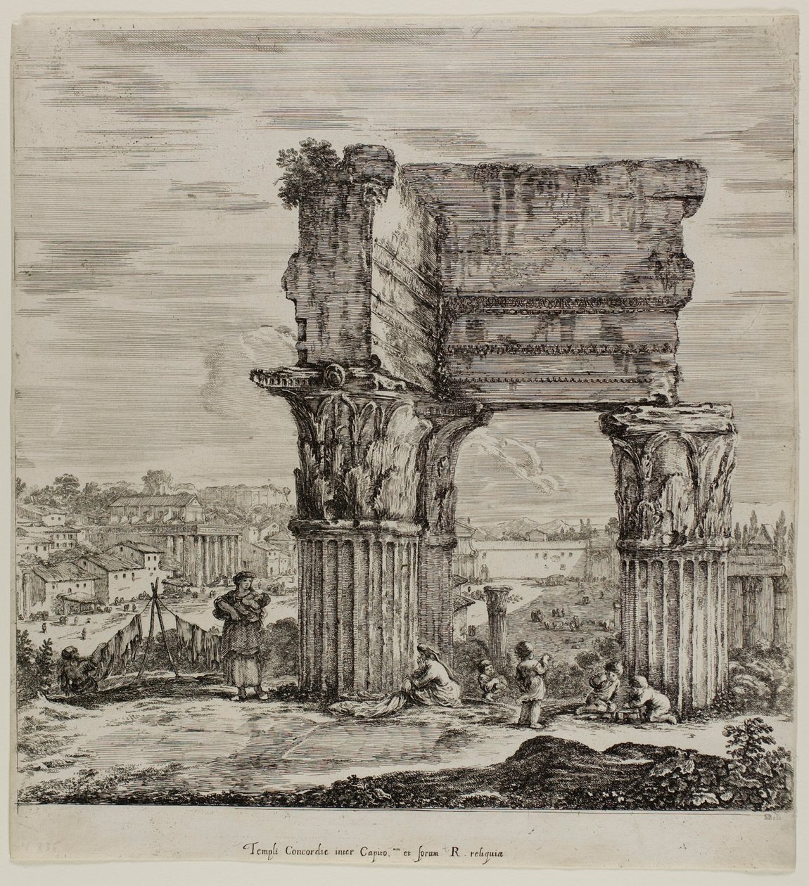 Concordia-templet og Forum Romanum af Stefano della Bella