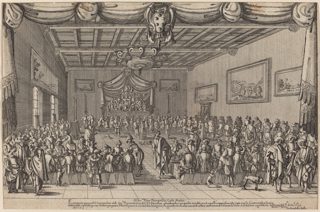 Banketten i Piacevoli, 1627. af Stefano della Bella