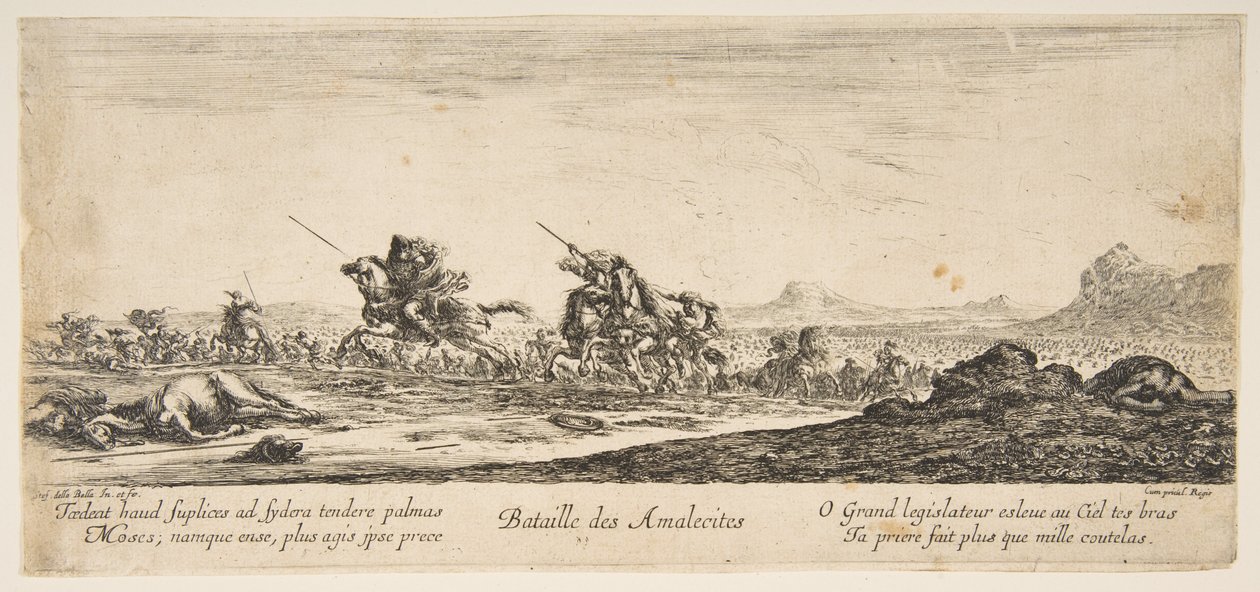 Slaget ved Amalekiterne, ca. 1645-52. af Stefano della Bella