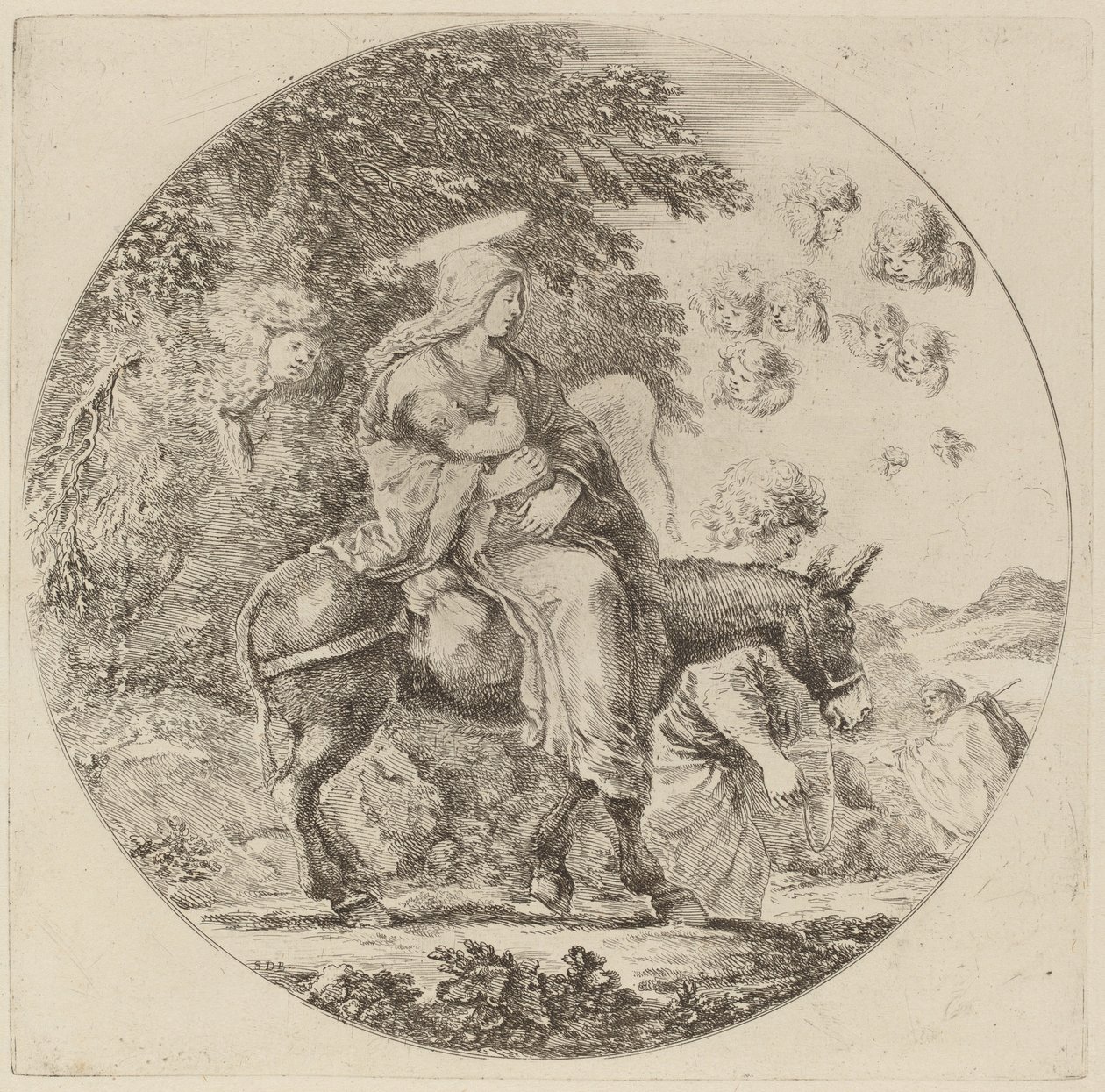 Flugten til Egypten, sandsynligvis 1662. af Stefano della Bella