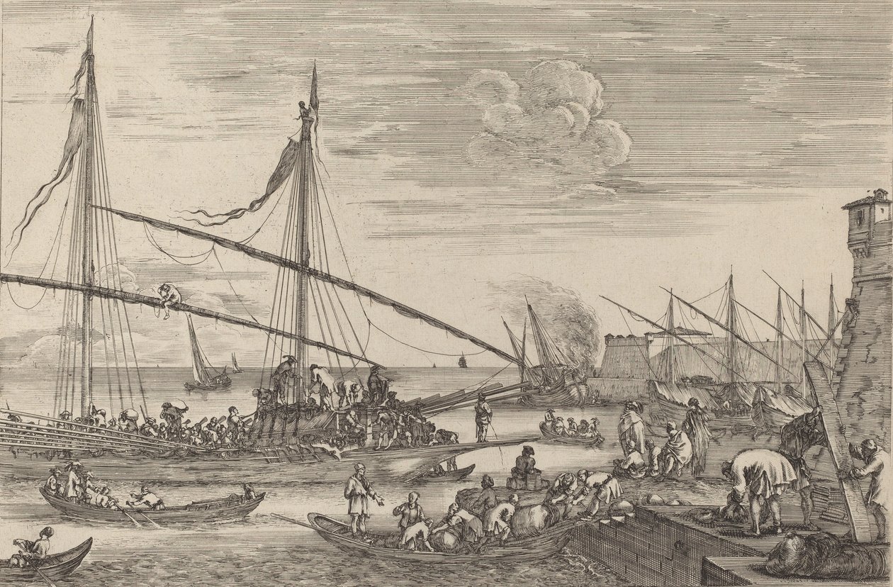 Befæstningen i Livorno, sandsynligvis ca. 16541655. af Stefano della Bella