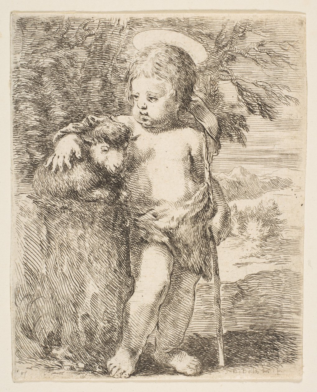 Det spæde Johannes Døberen med sit Lam, ca. 1649. af Stefano della Bella