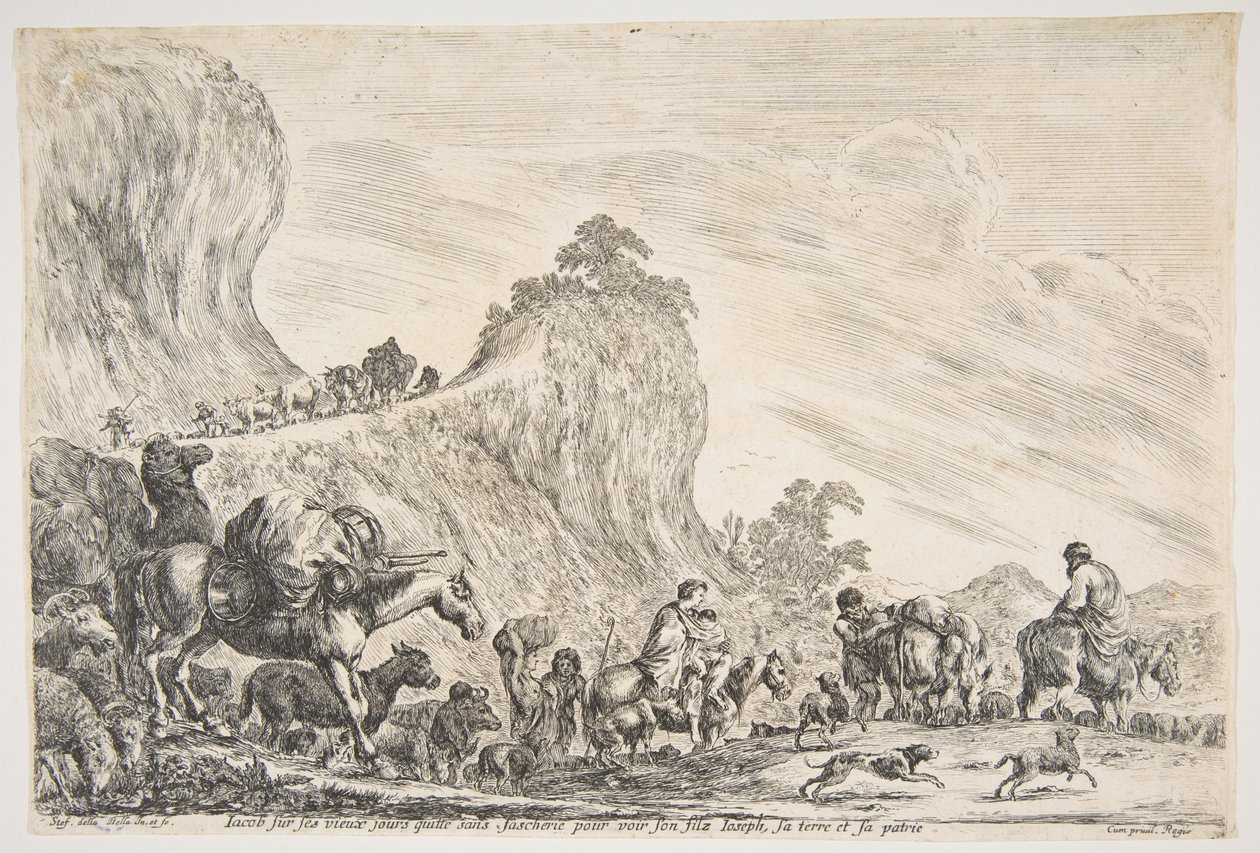 Jakobs rejse i Egypten, ca. 1647. af Stefano della Bella