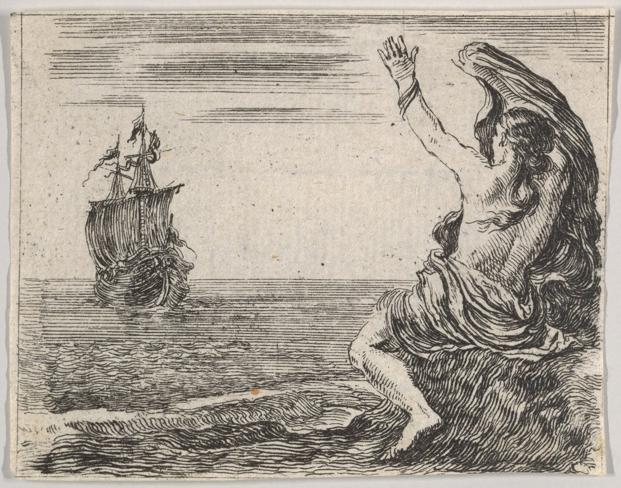 Theseus og Ariadne, fra Game of Mythology Jeu de la Mythologie, 1644. af Stefano della Bella