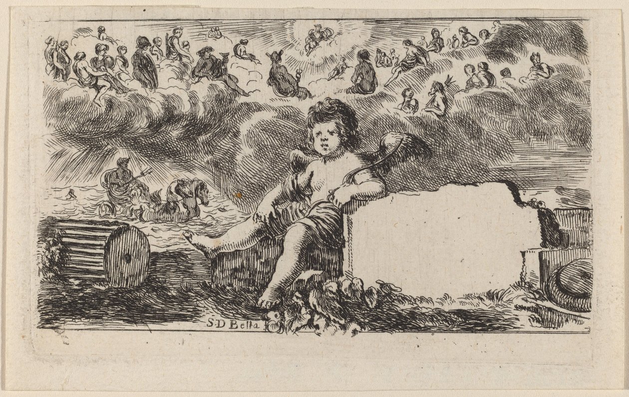Titelside til Game of Mythology, 1644. af Stefano della Bella