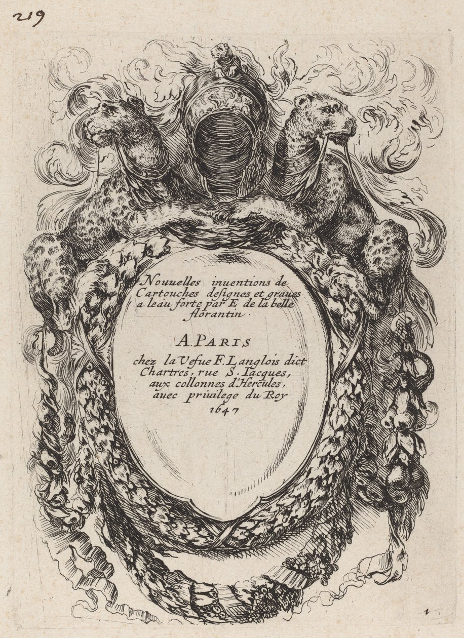 Titelside for nye opfindelser af patroner, 1647. af Stefano della Bella