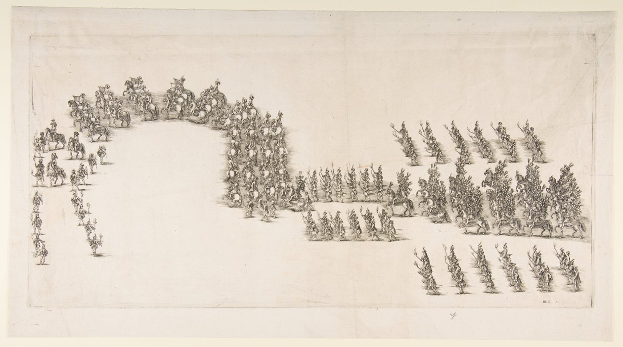 Fakkeloptog ved Modena-karrusellen, 1652. af Stefano della Bella