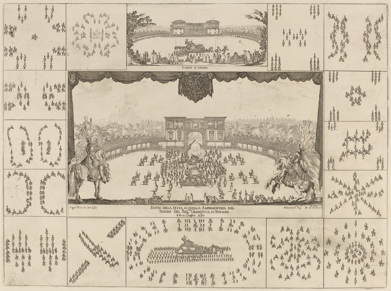 Turnering udført i Firenze til ægteskab med storhertug Ferdinand II, 1637. af Stefano della Bella