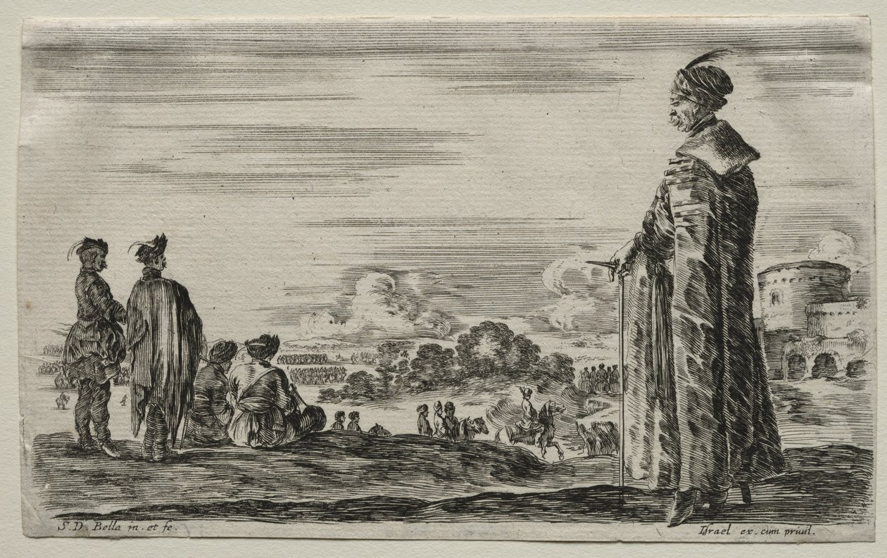 Forskellige figurer og landskaber: En gruppe polske herrer, 1649. af Stefano della Bella
