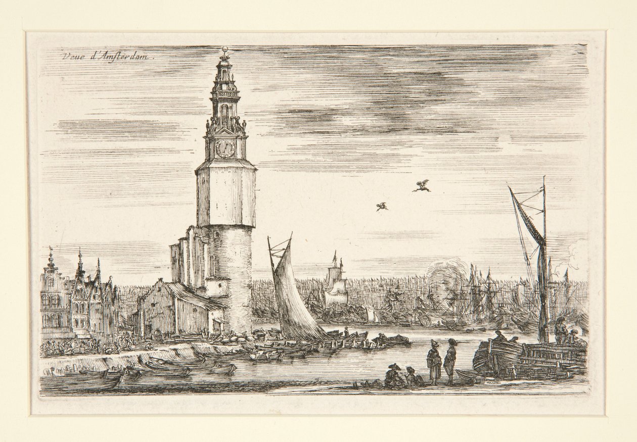 Udsigt over Amsterdam, fra serien Udsigter over havne af Stefano della Bella
