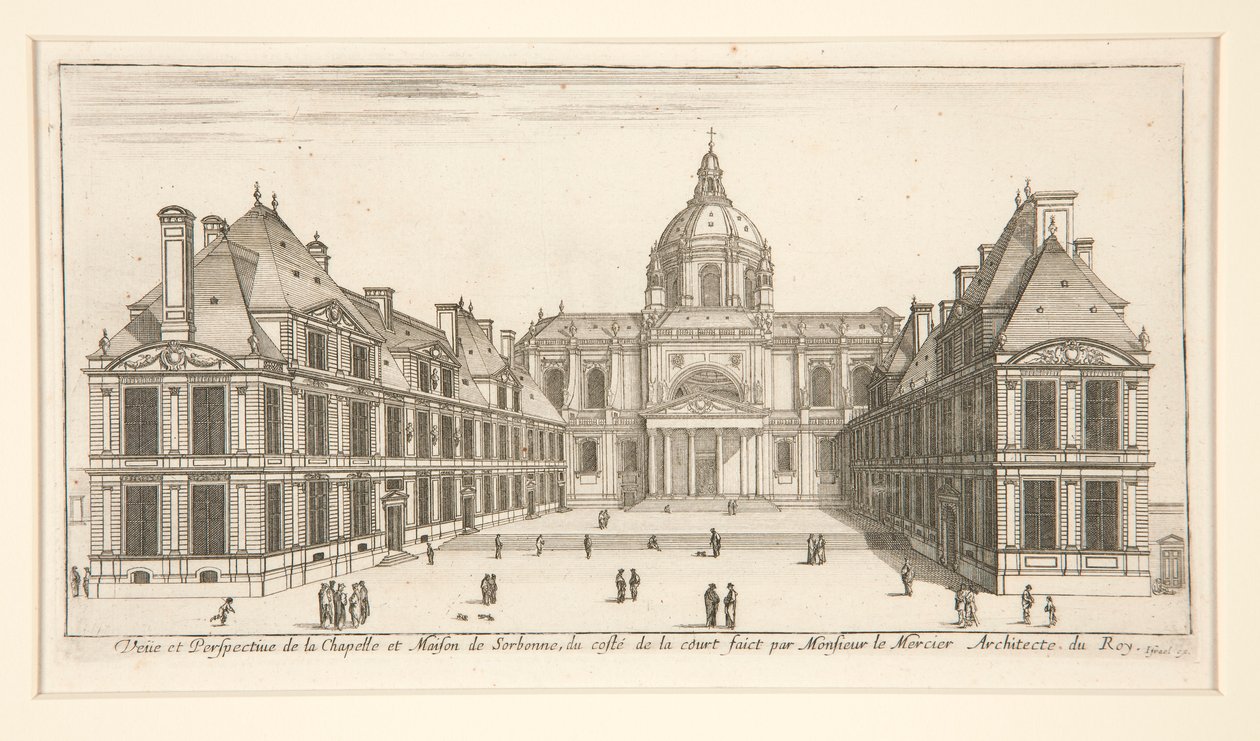 Udsigt og perspektiv af kapellet og Sorbonne-huset af Stefano della Bella