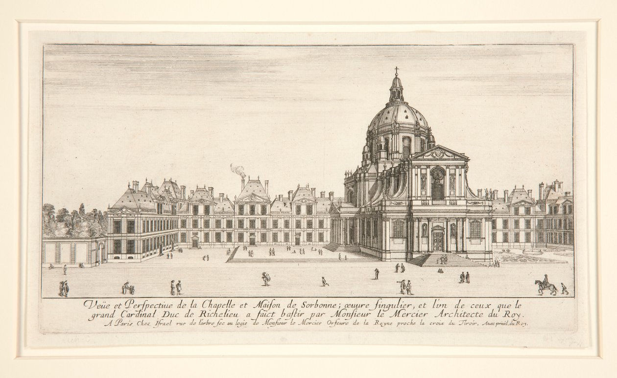 Udsigt og perspektiv af kapellet og Sorbonne-huset af Stefano della Bella