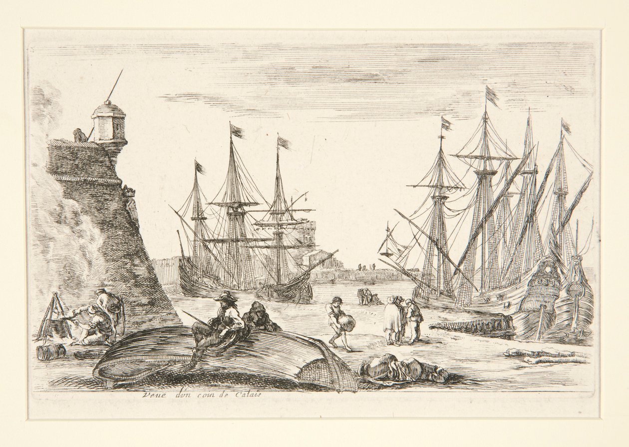 Udsigt over et hjørne af Calais (Vue d af Stefano della Bella
