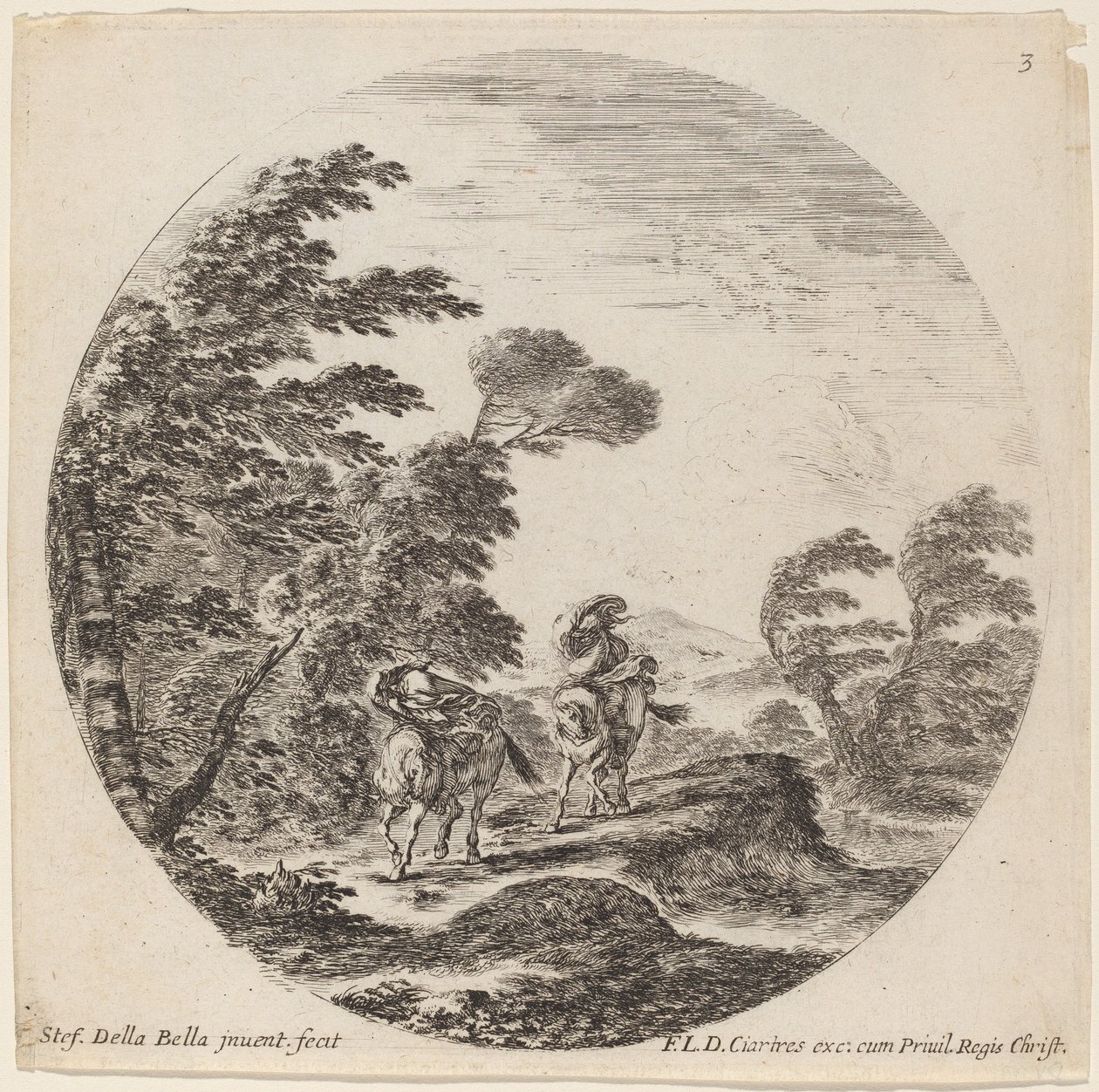 Vindblæste ryttere, 1646. af Stefano della Bella