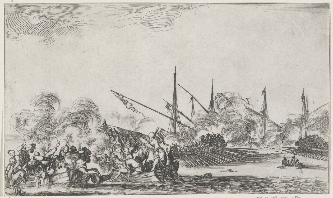 søslag Maritime forestillinger (serietitel) Suite de huit marines (serietitel) af Stefano della Bella