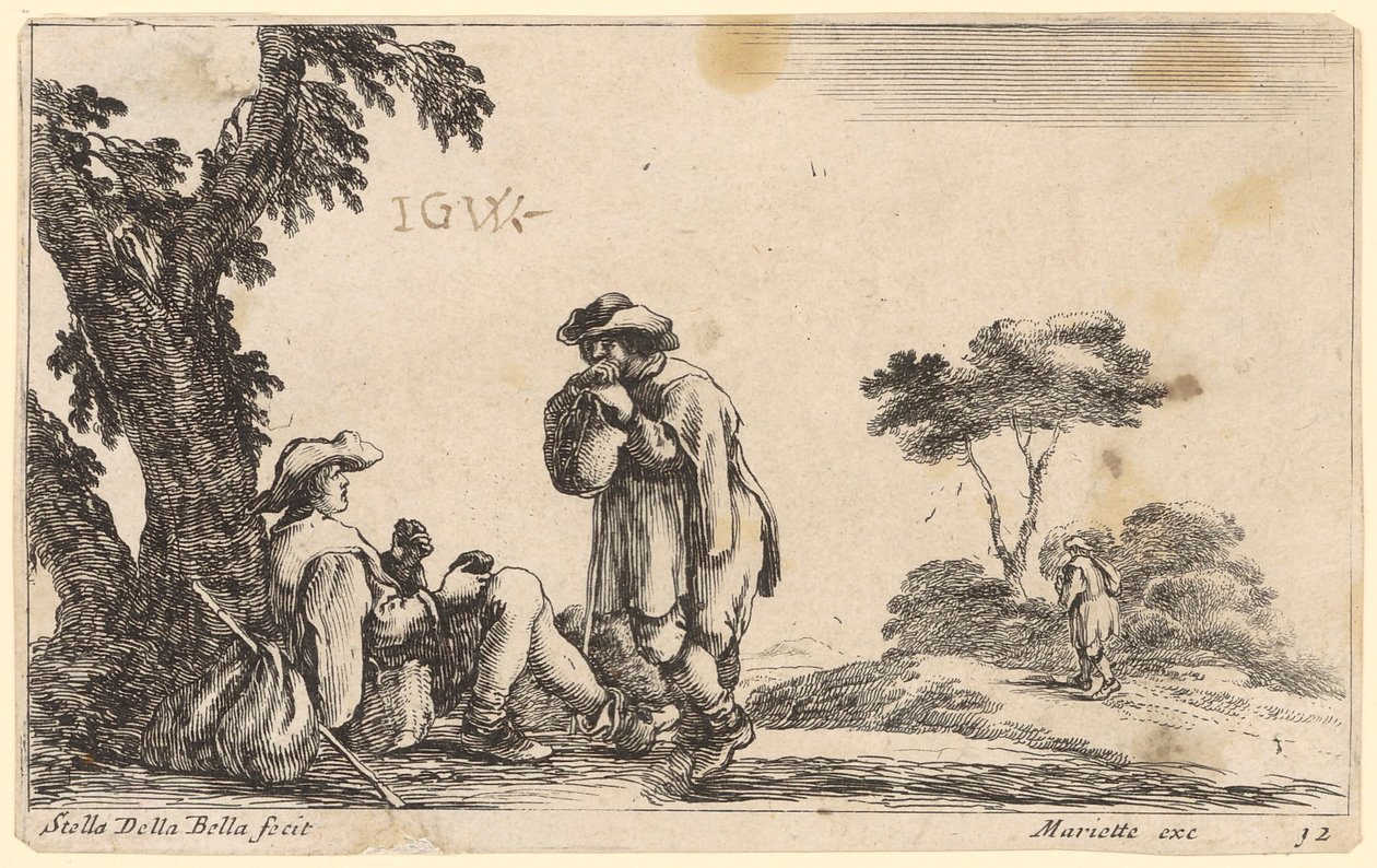 To pilgrimme hviler ved et træ af Stefano della Bella