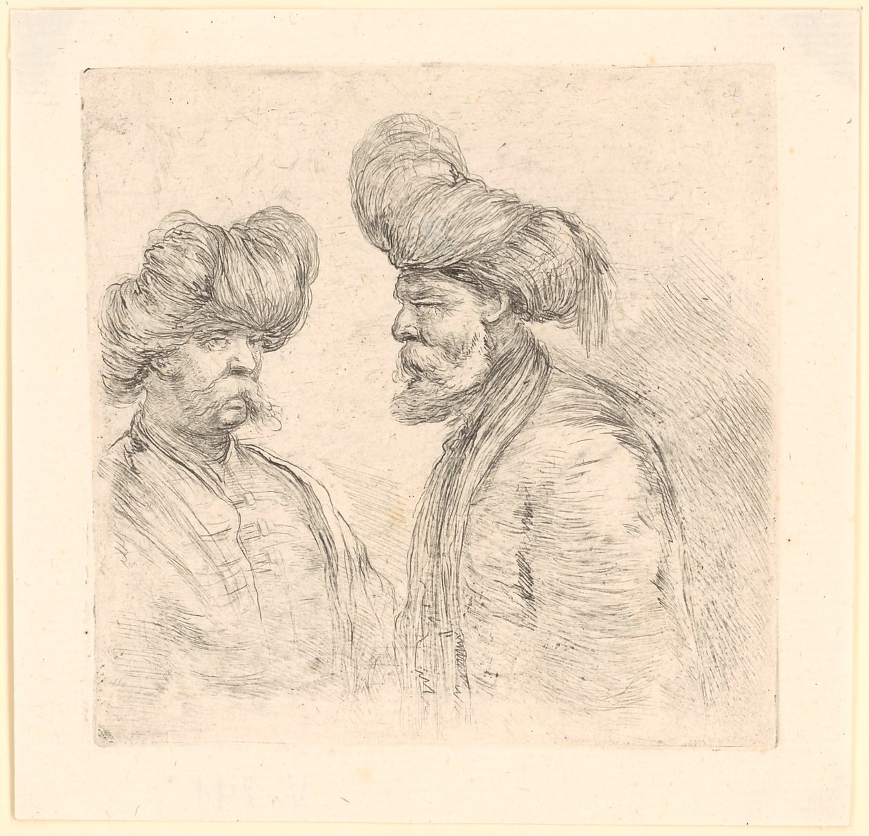 To tyrkere med turbaner af Stefano della Bella