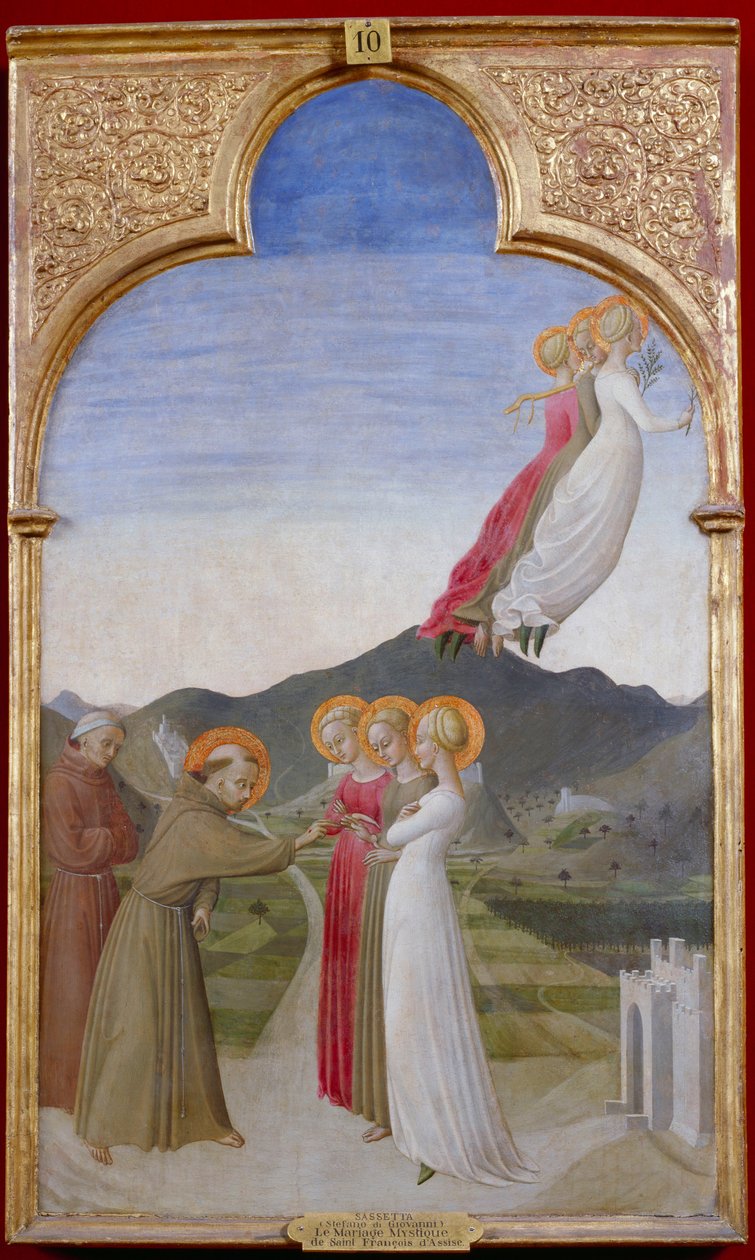 Det mystiske ægteskab med Sankt Frans af Assisi af Stefano di Gionvanni dit Sassetta