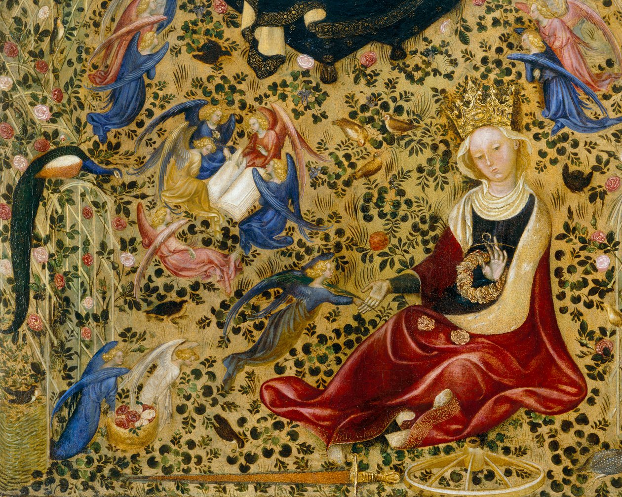Den hellige Katharina af Alexandria, detalje af Madonna del Roseto af Stefano di Giovanni da Verona