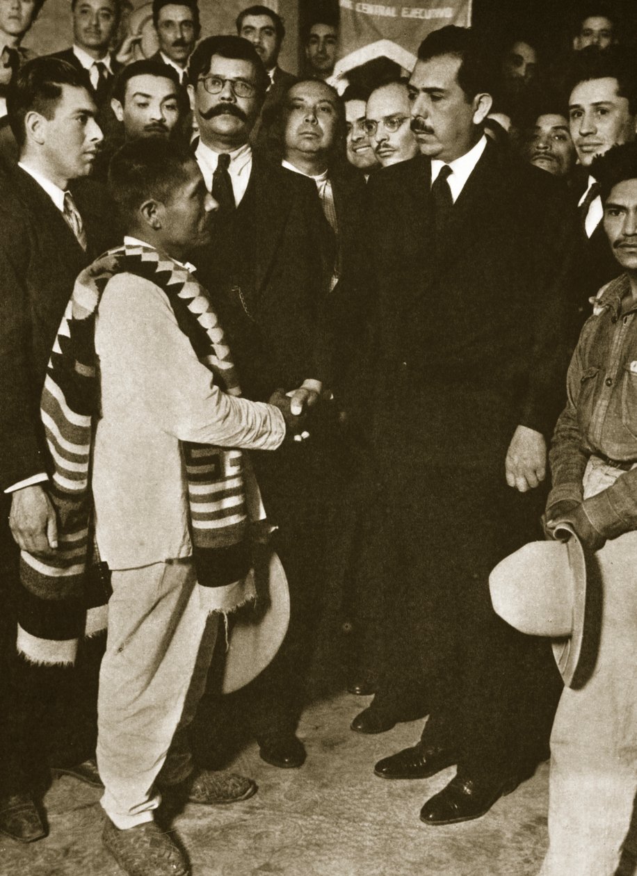 Lazaro Cardenas modtager en indisk delegation, 1930