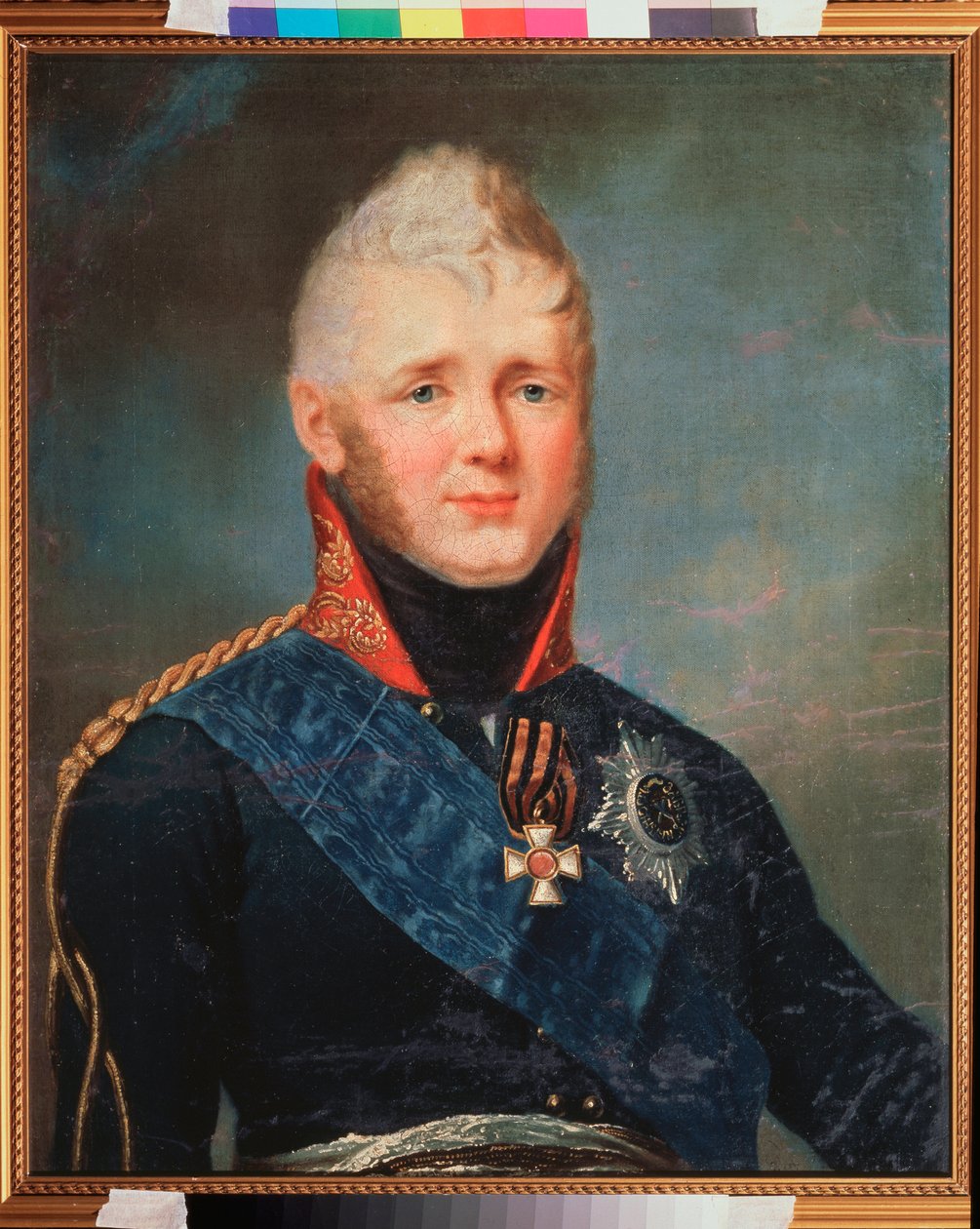 Portræt af kejser Alexander I, Ruslands zar (1777-1825). Maleri af Stepan Semyonovich Shchukin (Schchukin) (1762-1828), olie på lærred, efter 1805. Russisk kunst fra 1800-tallet. State V. Tropinin Museum, Moskva. af Stepan Semenovich Shchukin