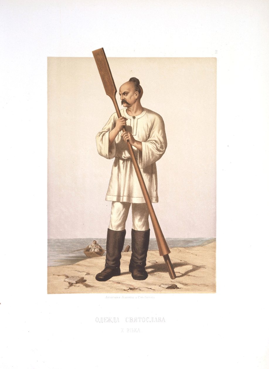 Beklædningen af storprins Sviatoslav I af Kiev, 1877 af Stepan Stepanovich Strekalov