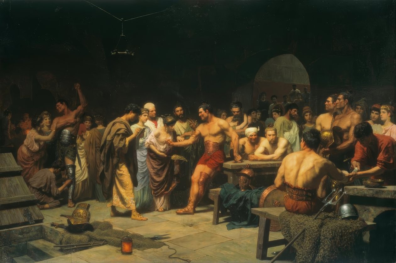 Gladiatorerne før kampen af Stepan Wladislawowitsch Bakalowitsch