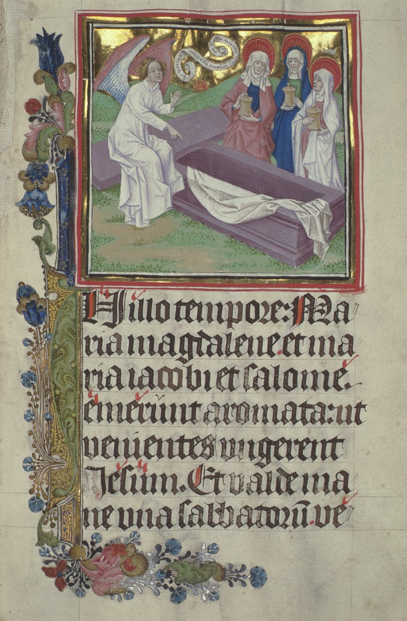 Fru Czart. 3017 IV, fol.9r De hellige kvinder ved Kristi grav af Stephan Lochner