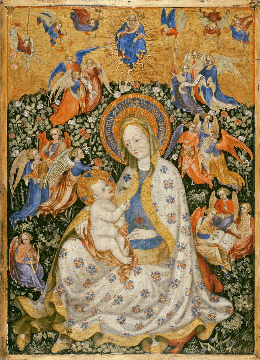 Jomfruen og barnet med engle, ca. 1430 af Stephano da attr.to Verona