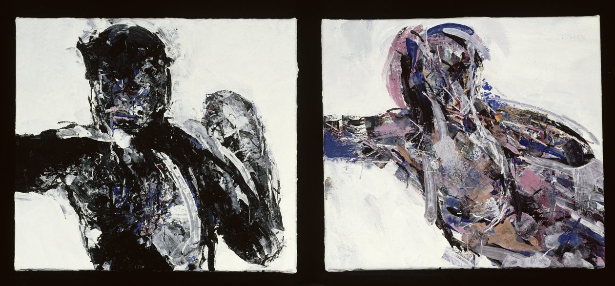Nøgen mand og nøgen kvinde, liggende tilbage med strakt arm, 1993-94 af Stephen Finer