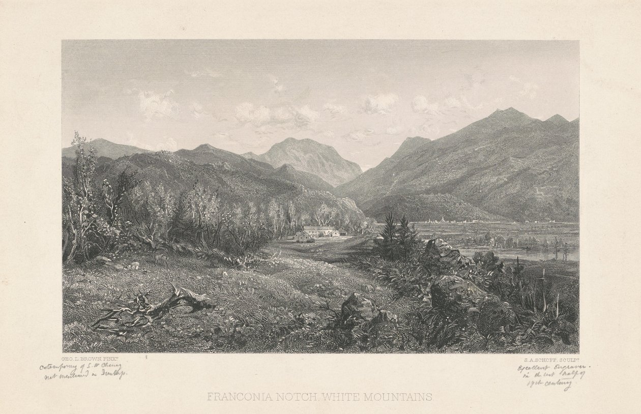 Franconia Notch, White Mountains af Stephen Alonzo Schoff, after George L. Brown