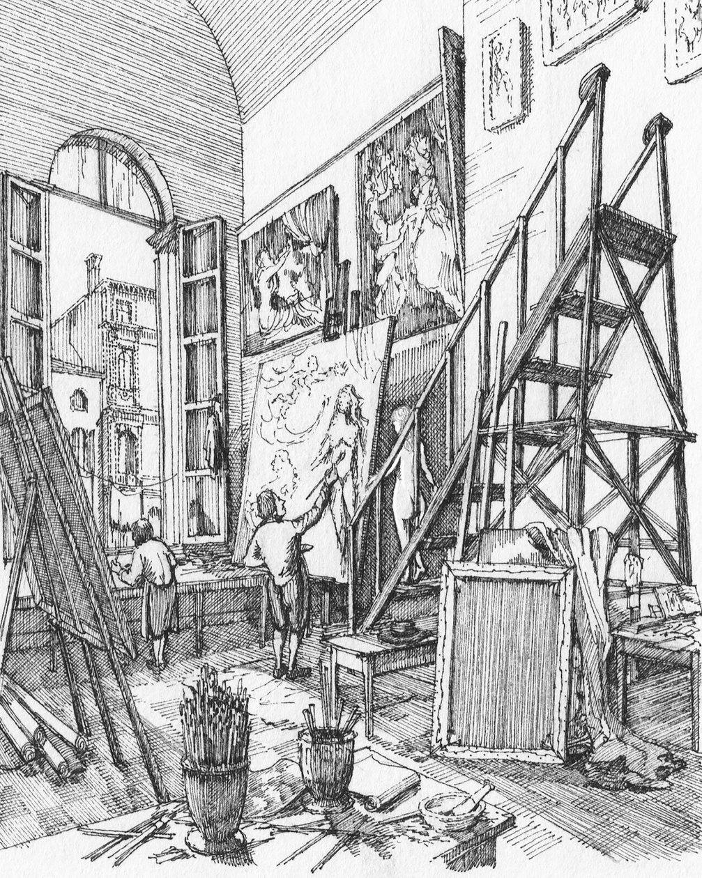 En kunstners atelier i Venedig af Stephen Conlin