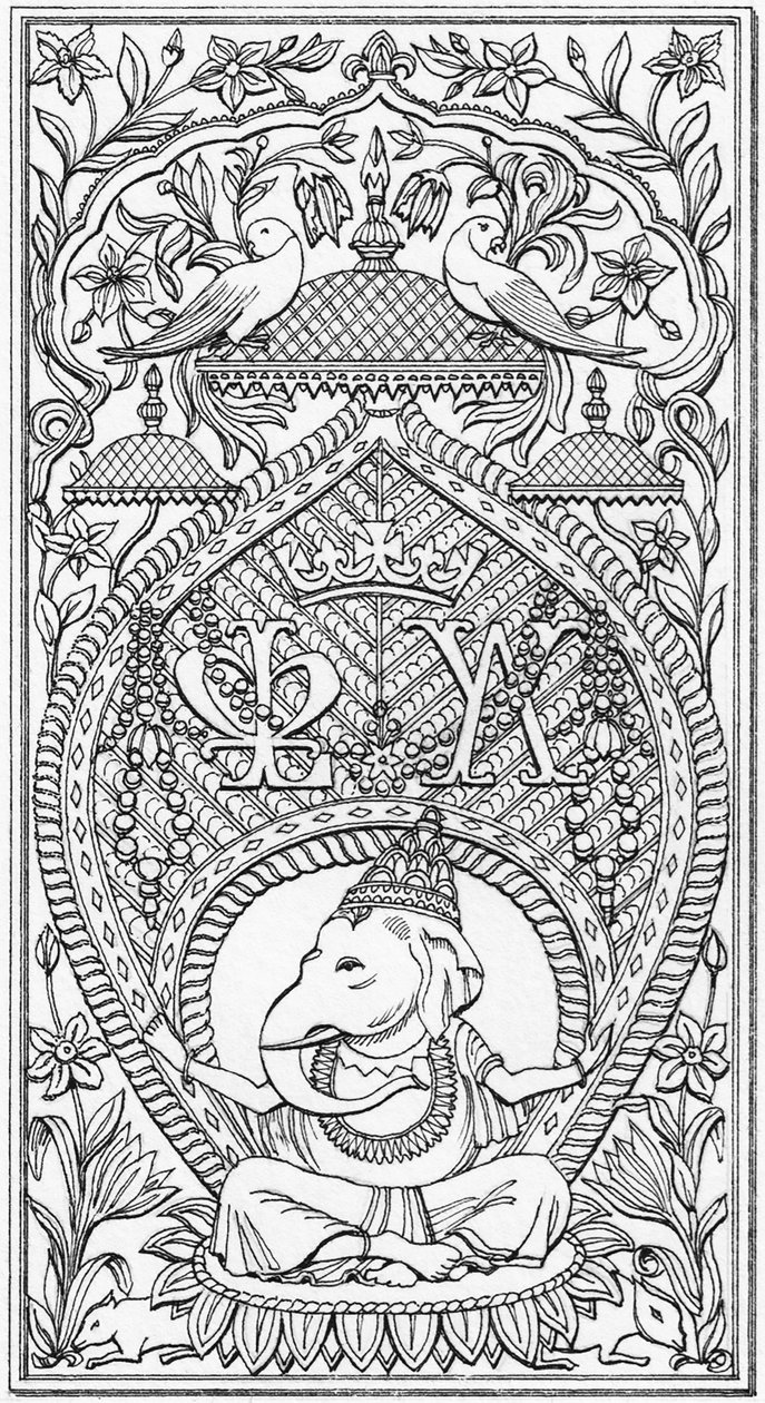 Indian Panel, Bagshot Park, Surrey, ca. 1880-2023 (tegnet 1997) (blæk) af Stephen Conlin