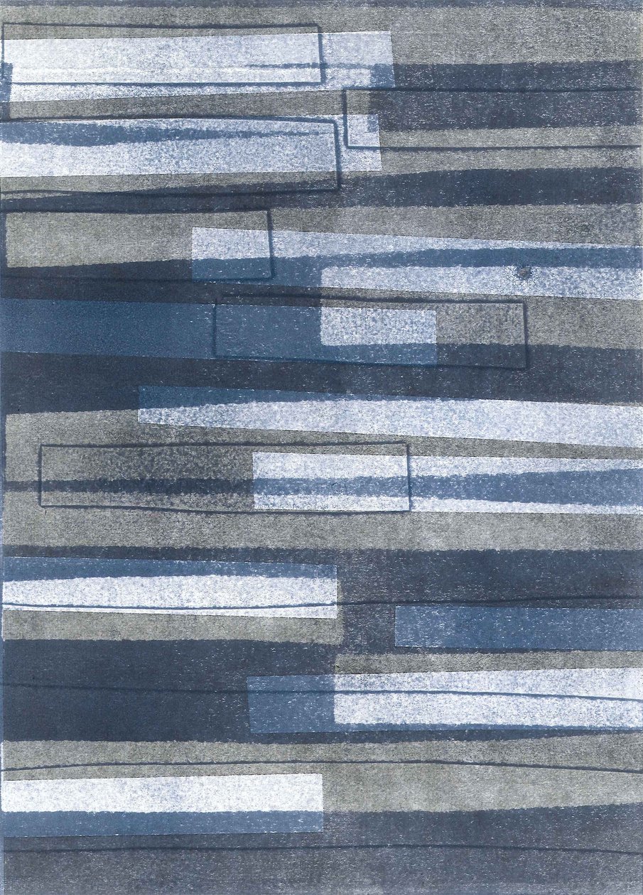 Boards II, 2015 (monoprint på papir) af Stephen Dow